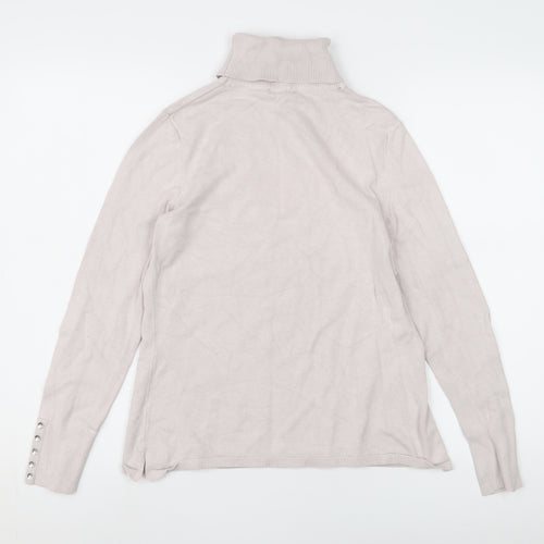 M&Co Women's Ivory Roll Neck Jumper Size 10