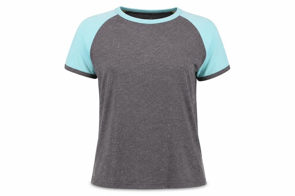 Front view of Superdry unisex grey blue ringer tee m