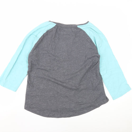 Superdry Unisex Grey Blue Ringer Tee M