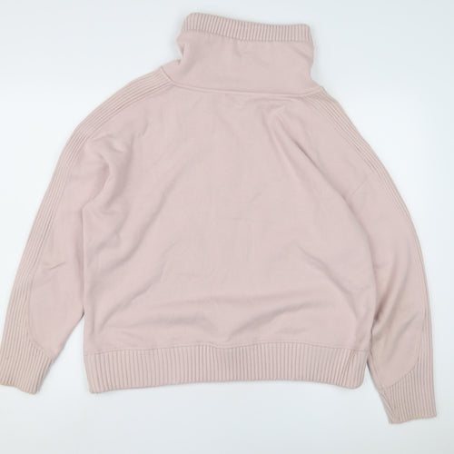 Mint Velvet Women's Pink Mock Neck Pullover Sweatshirt - L