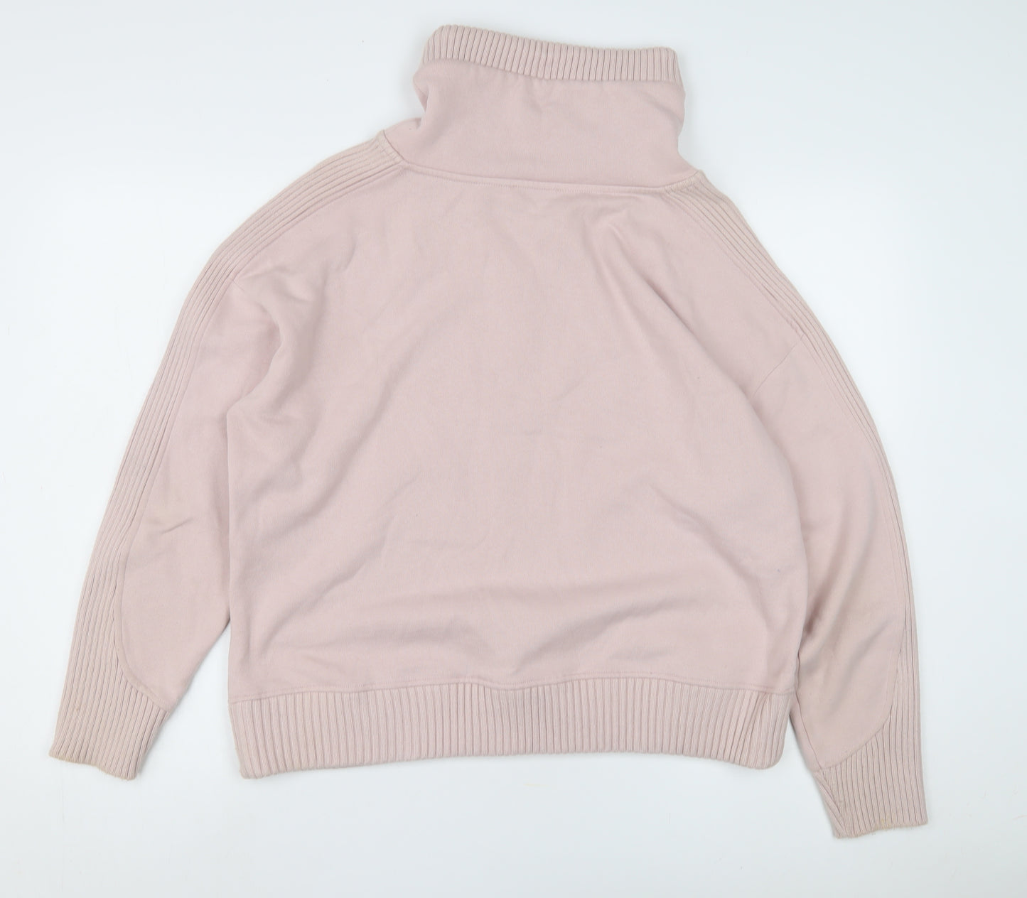Mint Velvet Women's Pink Mock Neck Pullover Sweatshirt - L