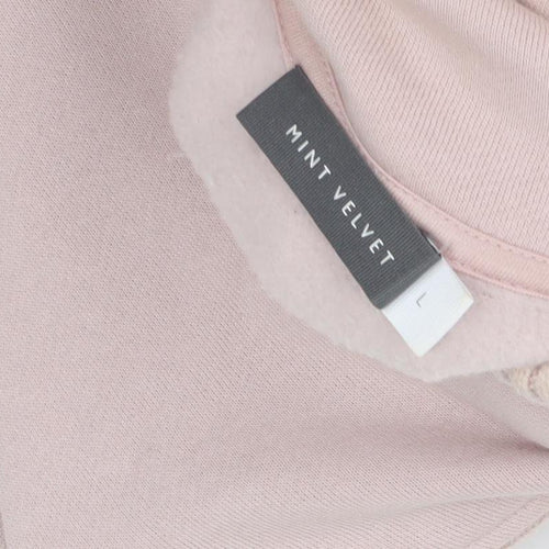 Mint Velvet Women's Pink Mock Neck Pullover Sweatshirt - L