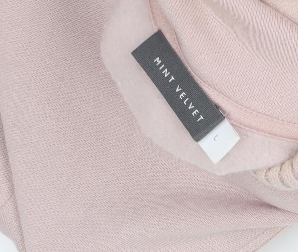 Mint Velvet Women's Pink Mock Neck Pullover Sweatshirt - L