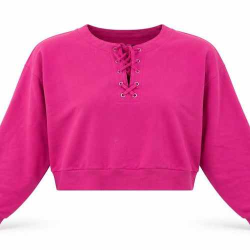 Victoria's Secret Women's Pink Lace-Up Sweatshirt M