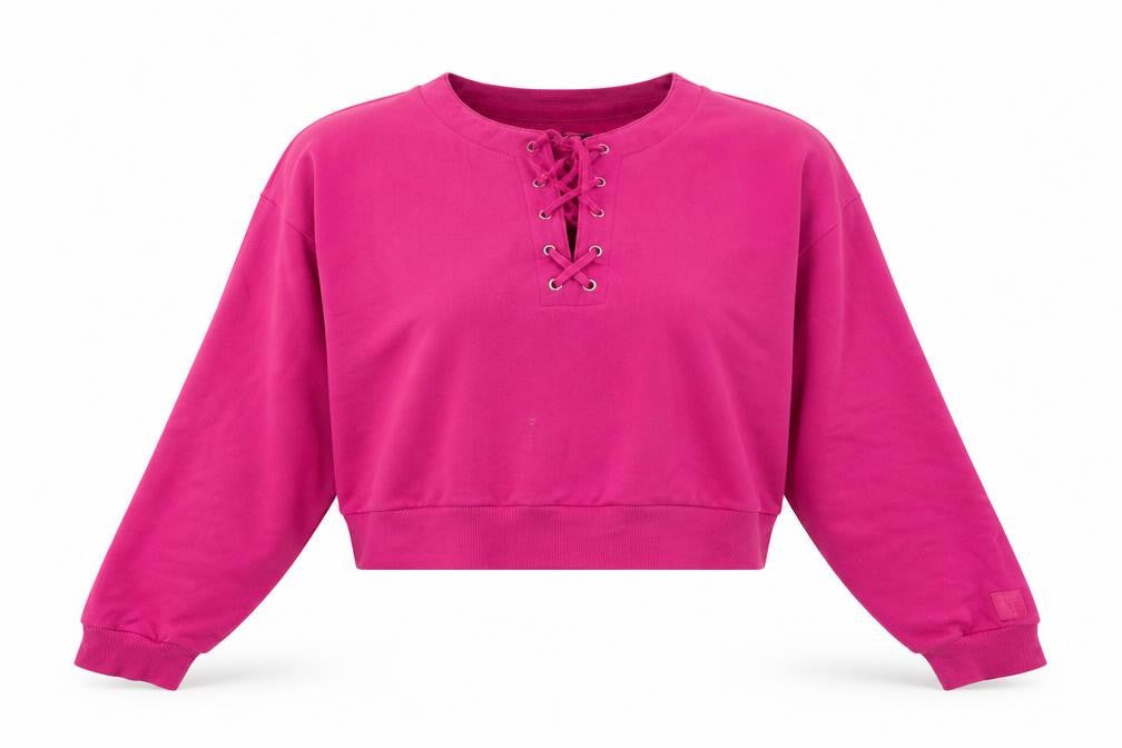 Victoria's Secret Women's Pink Lace-Up Sweatshirt M
