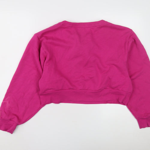 Victoria's Secret Women's Pink Lace-Up Sweatshirt M