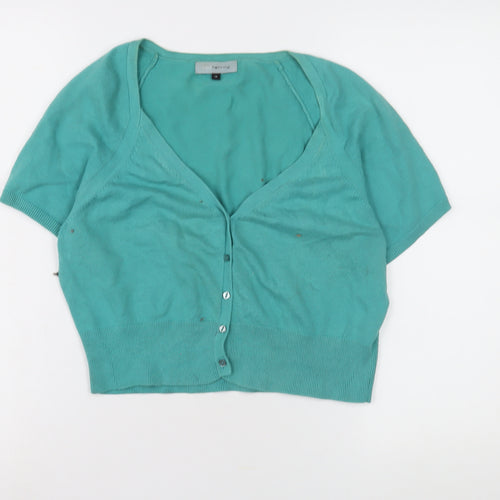 Red Herring Women's Green V-Neck Cardigan Size 14