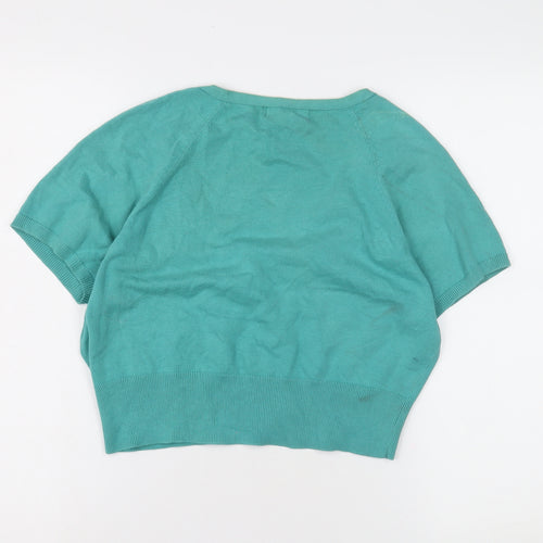 Red Herring Women's Green V-Neck Cardigan Size 14