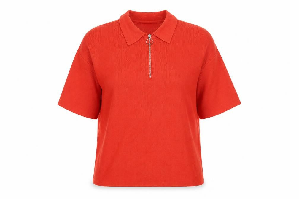 Front view of Marks & Spencer Women's Orange XS Collared Jumper