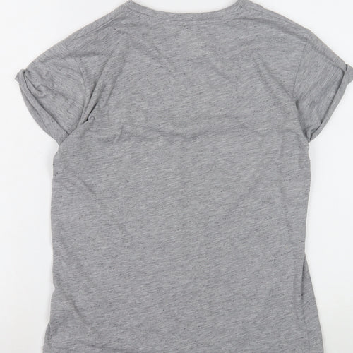 Topshop Women's Grey T-Shirt, Embroidered, Size 8