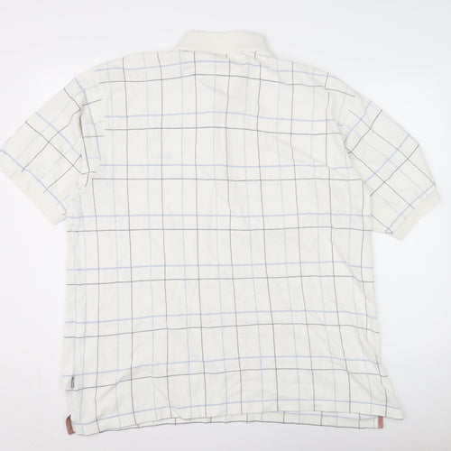 Maine New England Men's XL White Check Polo
