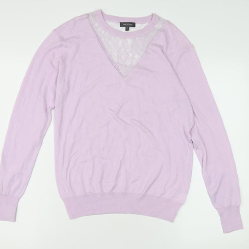 Pied a Terre Women's Purple Knit V-Neck Pullover Jumper Size 12