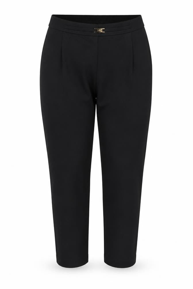 Front view of Berkertex Women's Black Trousers, size 22, Elastic Waist