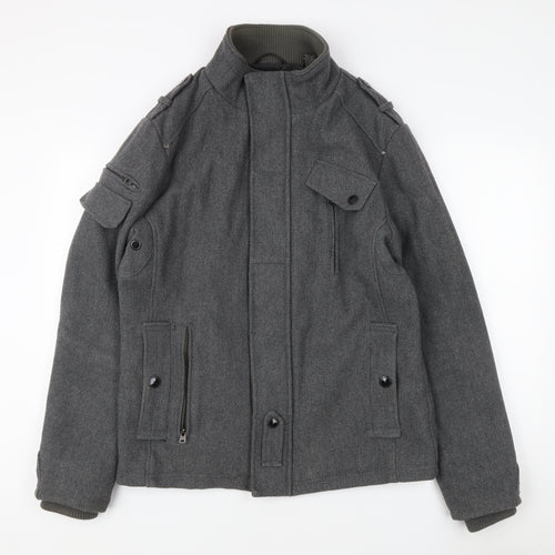 Projek Raw Men's Grey Military Jacket Size L
