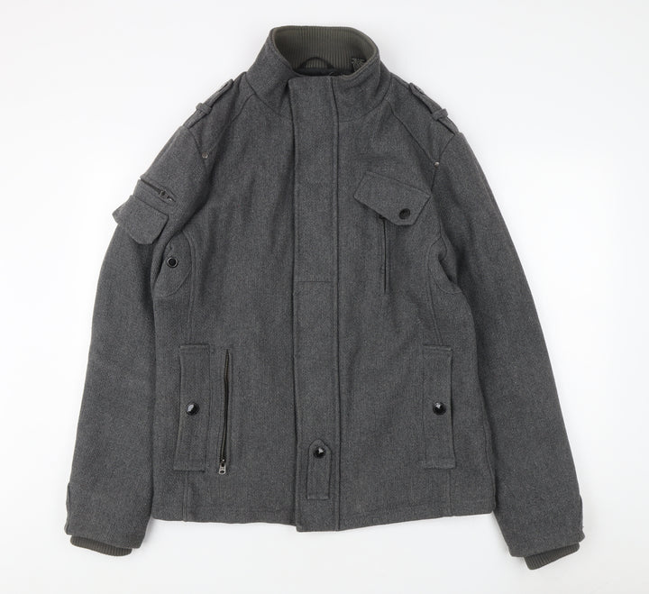 Projek Raw Men's Grey Military Jacket Size L