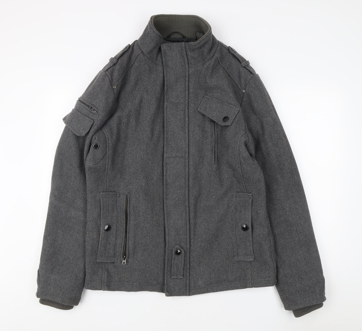 Projek Raw Men's Grey Military Jacket Size L