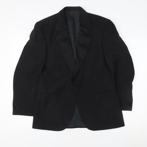 Mr Harry Men's Black Blazer, 38S One-Button, Formal