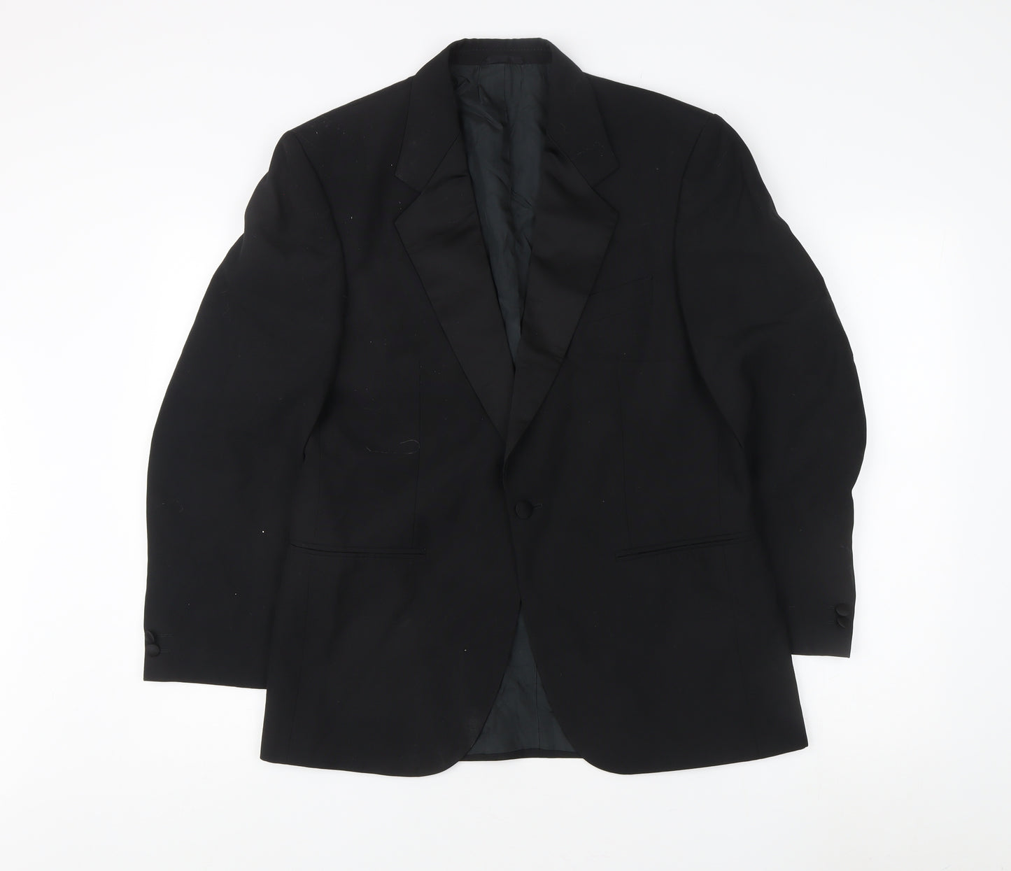Mr Harry Men's Black Blazer, 38S One-Button, Formal