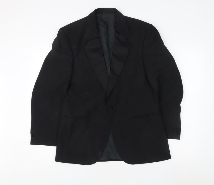 Mr Harry Men's Black Blazer, 38S One-Button, Formal