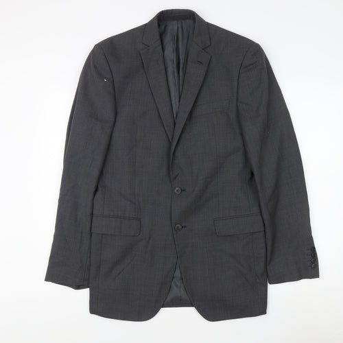 Marks and Spencer Men's Grey Blazer 38L - Classic Style