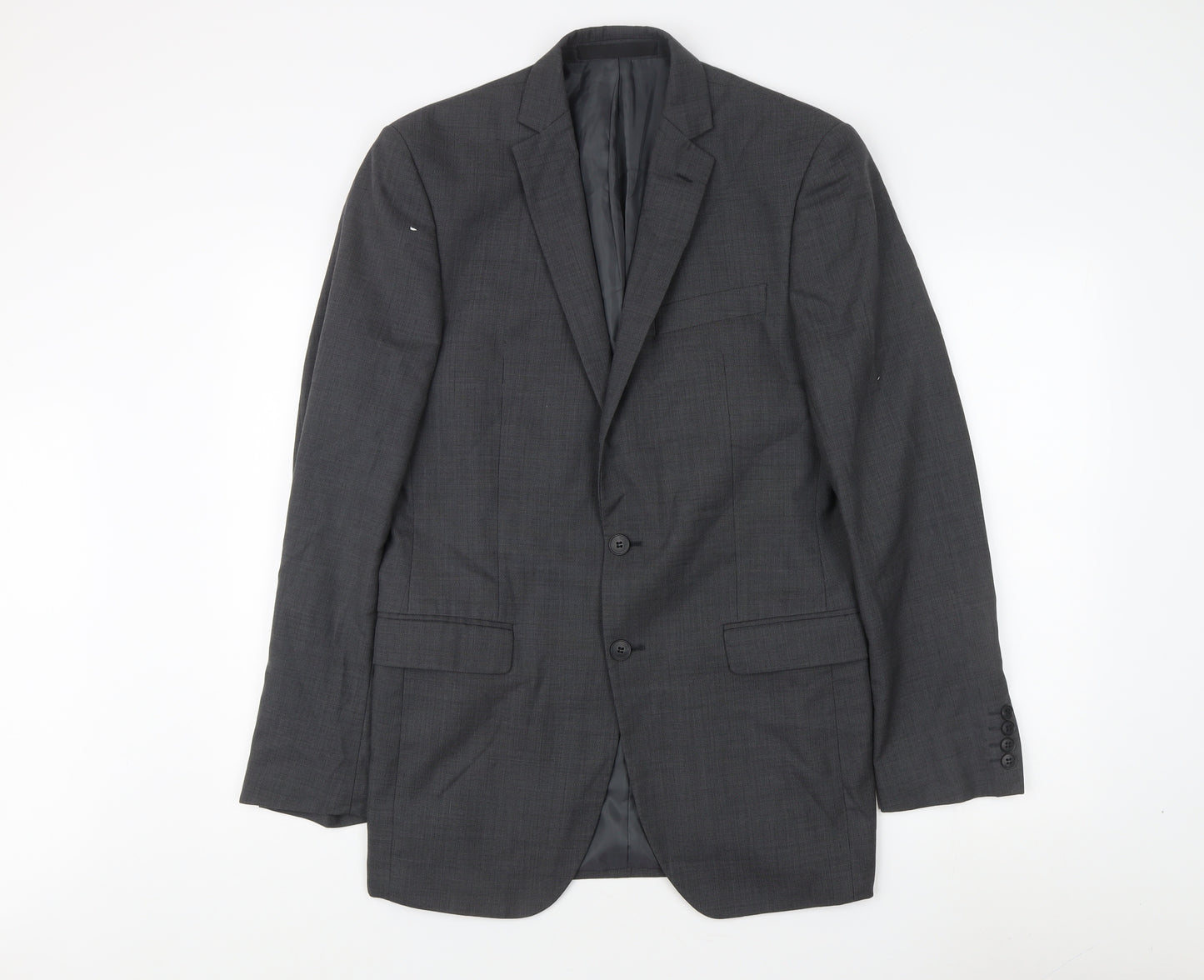 Marks and Spencer Men's Grey Blazer 38L - Classic Style