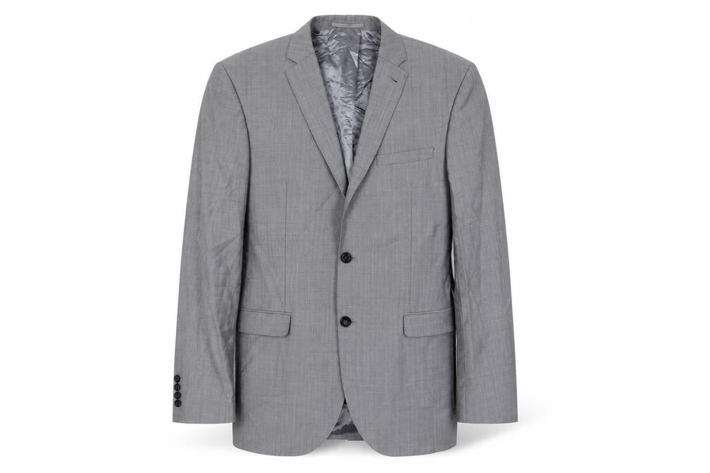 Front view of Next Men's Grey Check Blazer, 40 Long, Wool/Mohair