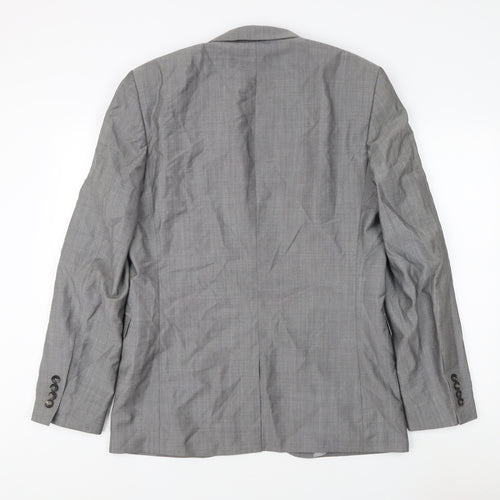 Next Men's Grey Check Blazer, 40 Long, Wool/Mohair