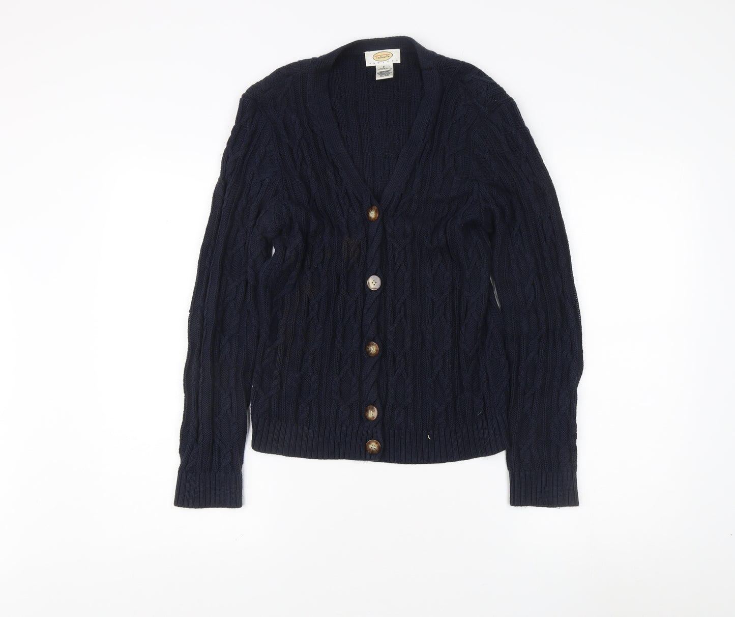 Talbots Women's Blue Petites Cable-Knit Cardigan S