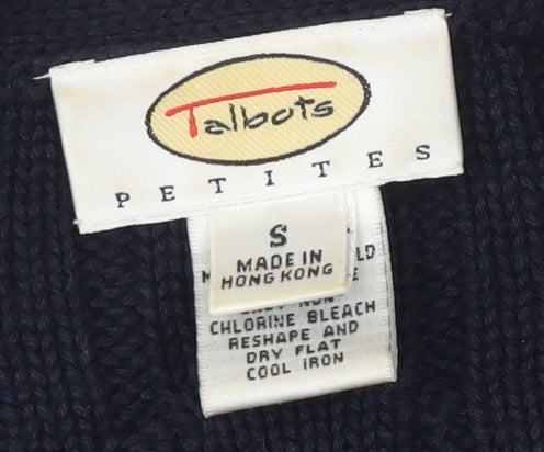 Talbots Women's Blue Petites Cable-Knit Cardigan S