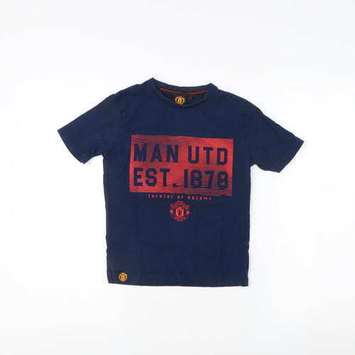 Manchester United Boys Blue Graphic T-Shirt Size 4-5 Years