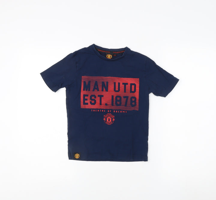 Manchester United Boys Blue Graphic T-Shirt Size 4-5 Years