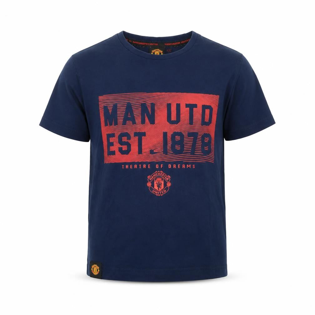 Manchester United Boys Blue Graphic T-Shirt Size 4-5 Years