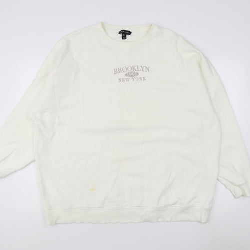 New Look Women's Ivory Graphic Sweatshirt - L