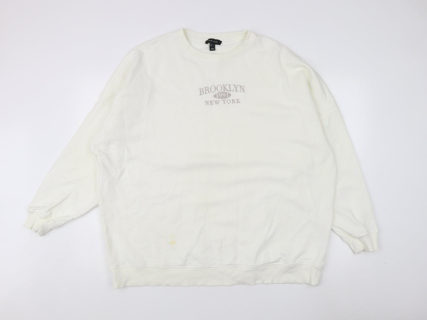 New Look Women's Ivory Graphic Sweatshirt - L