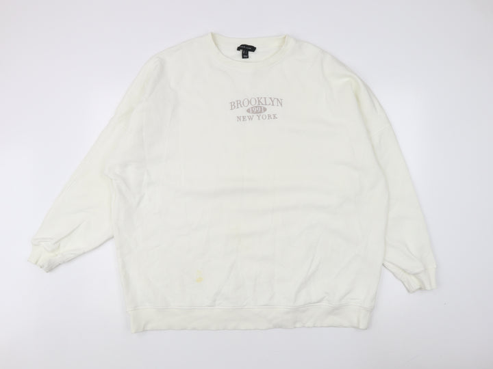 New Look Women's Ivory Graphic Sweatshirt - L