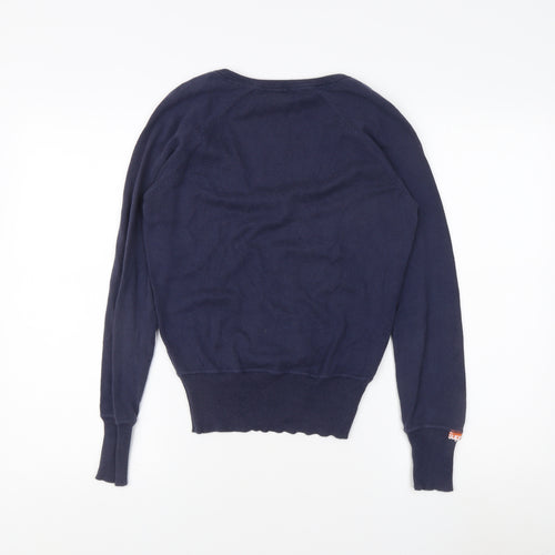 Superdry Men's Blue V-Neck Pullover Jumper, Size S