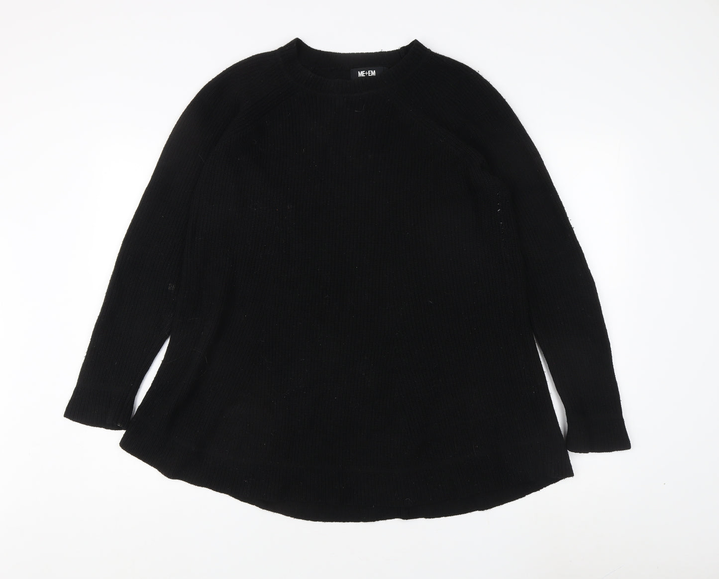 ME+EM Women's Black Wool Pullover Jumper Size 10