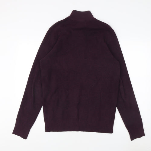 Marks and Spencer Men's Purple High Neck Jumper M