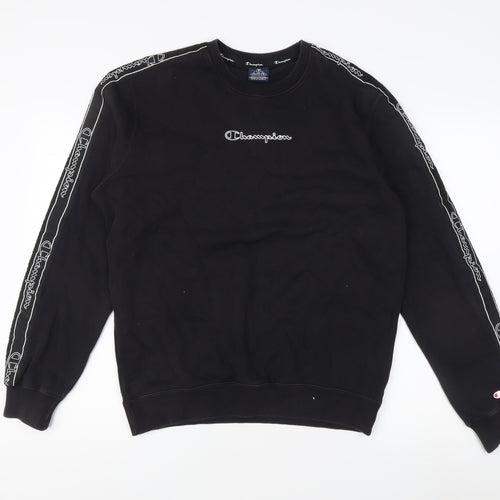 Champion Black Unisex Logo Sweatshirt L - Casual & Comfy