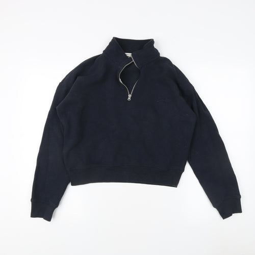 Superdry Black 1/4 Zip Sweatshirt, S, Unisex