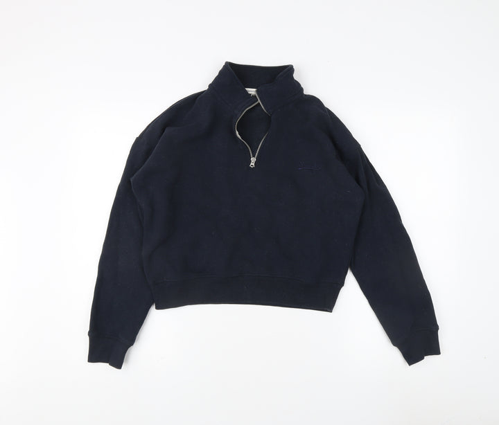 Superdry Black 1/4 Zip Sweatshirt, S, Unisex