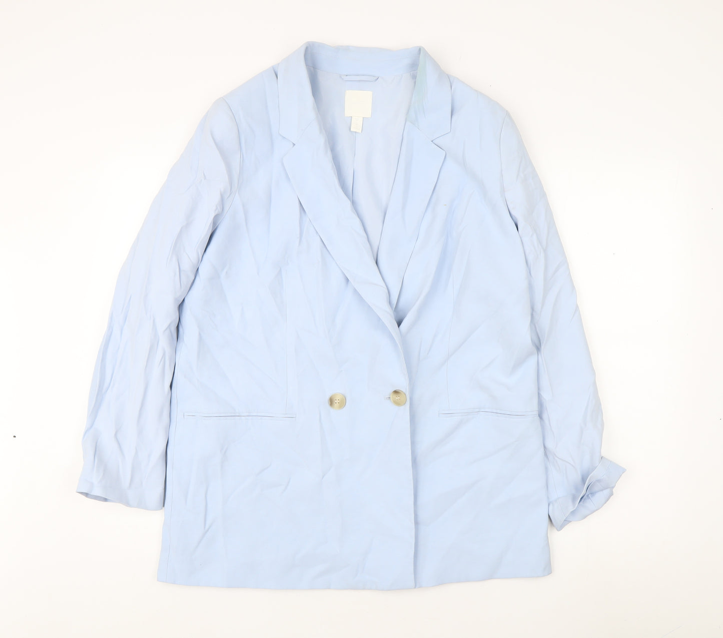 H&M Women's Blue Blazer M Double Breasted