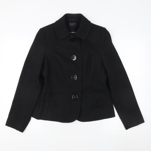 BHS Women's Black Blazer, Regular Fit, Size 10
