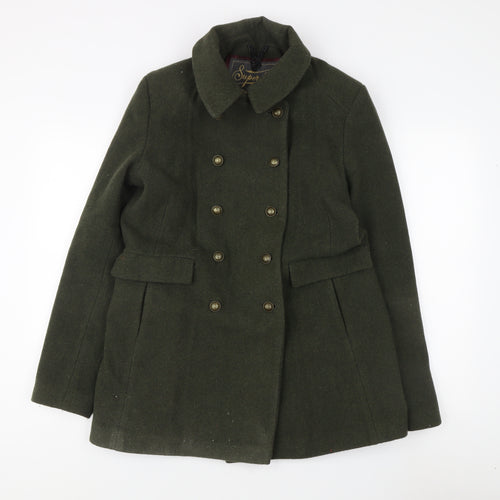 Superdry Men's Green Wool Pea Coat Size L