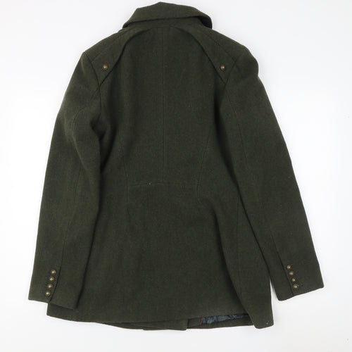 Superdry Men's Green Wool Pea Coat Size L