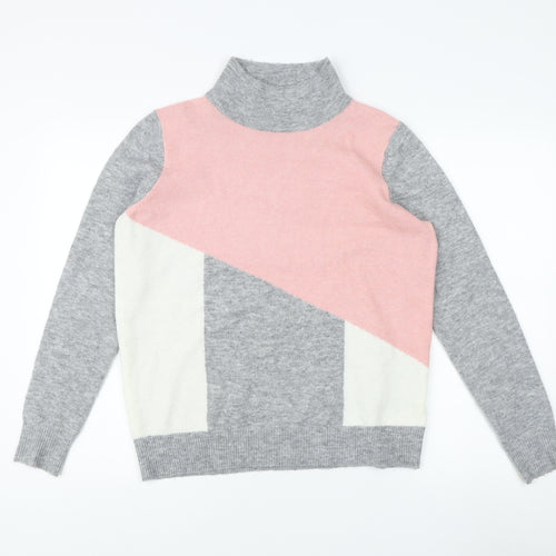 Wallis Women's Grey Mock Neck Pullover Jumper S