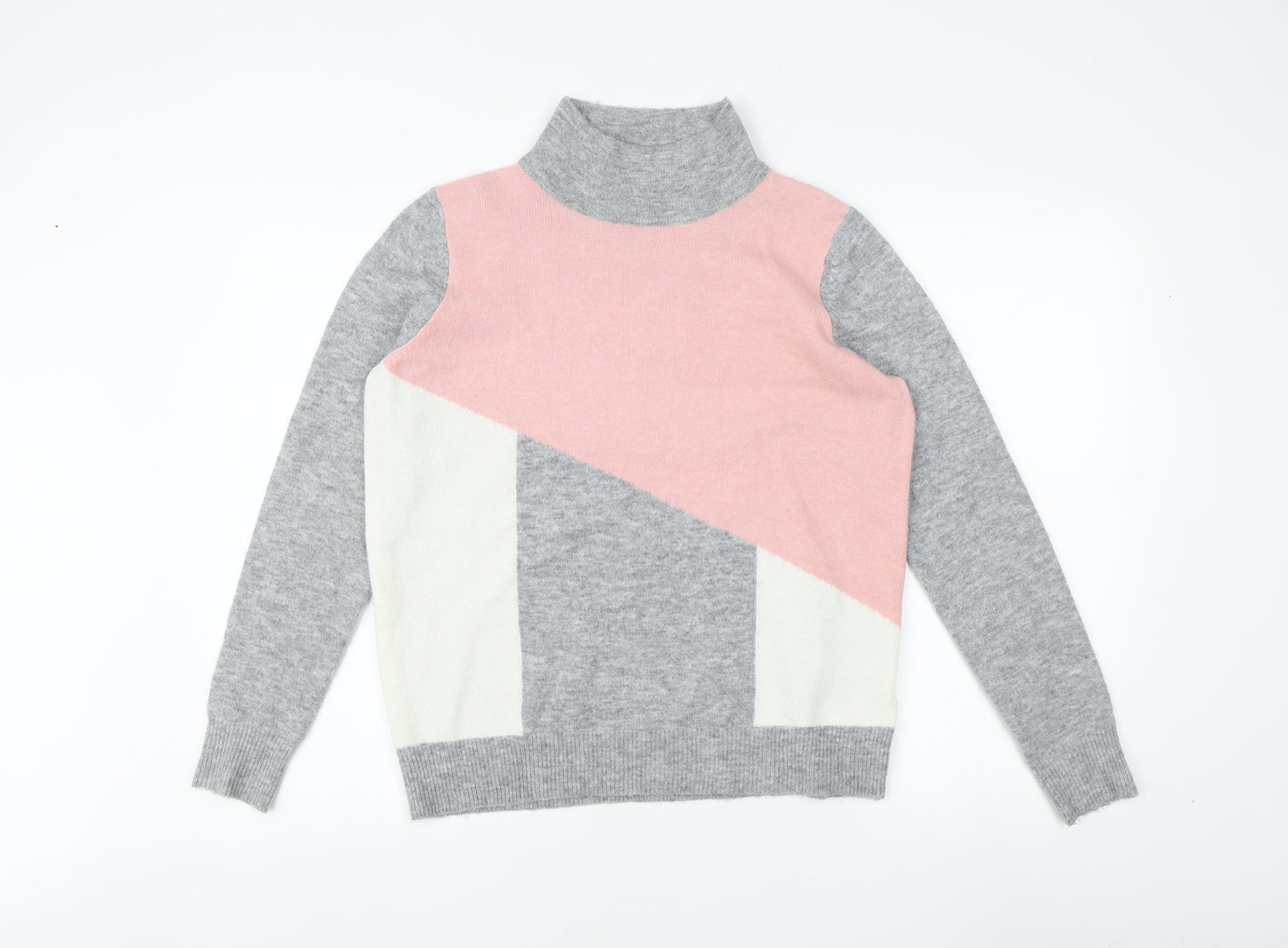 Wallis Women's Grey Mock Neck Pullover Jumper S