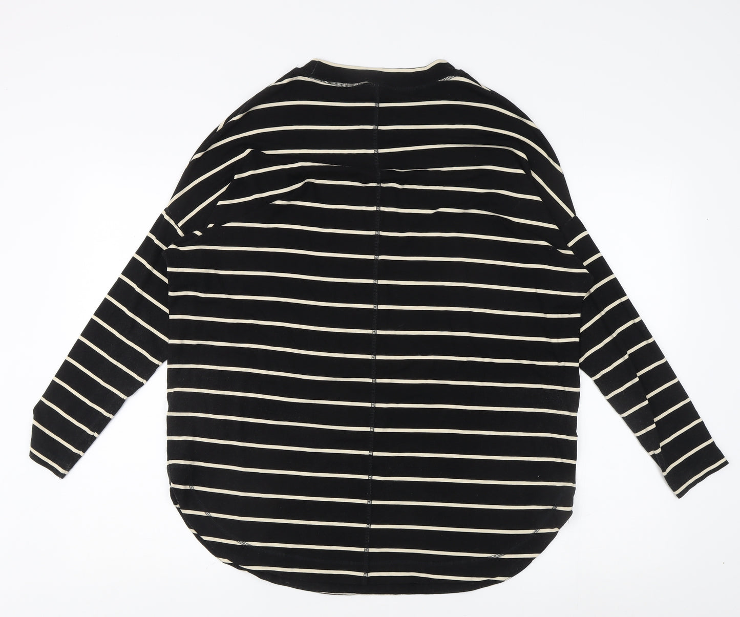 AND/OR Women's Black Striped T-Shirt Size 8