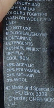 Marks and Spencer Women's Multicoloured Cable-Knit Jumper Size 12