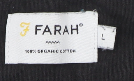 Farah Men's Black Organic Cotton T-Shirt L